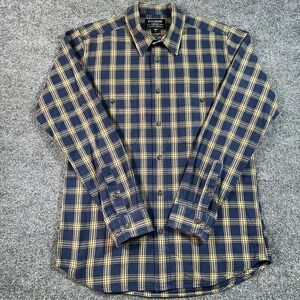 CC Filson Wildwood Shirt Small Bronze Navy Plaid Twill Chip-Resistant Buttons